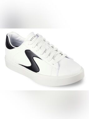 Skechers Eden White and Black Low-Top Lace-Up Sneakers, size 11